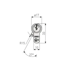 Abus knopcilinder KE60NP High Security 30/30 mm