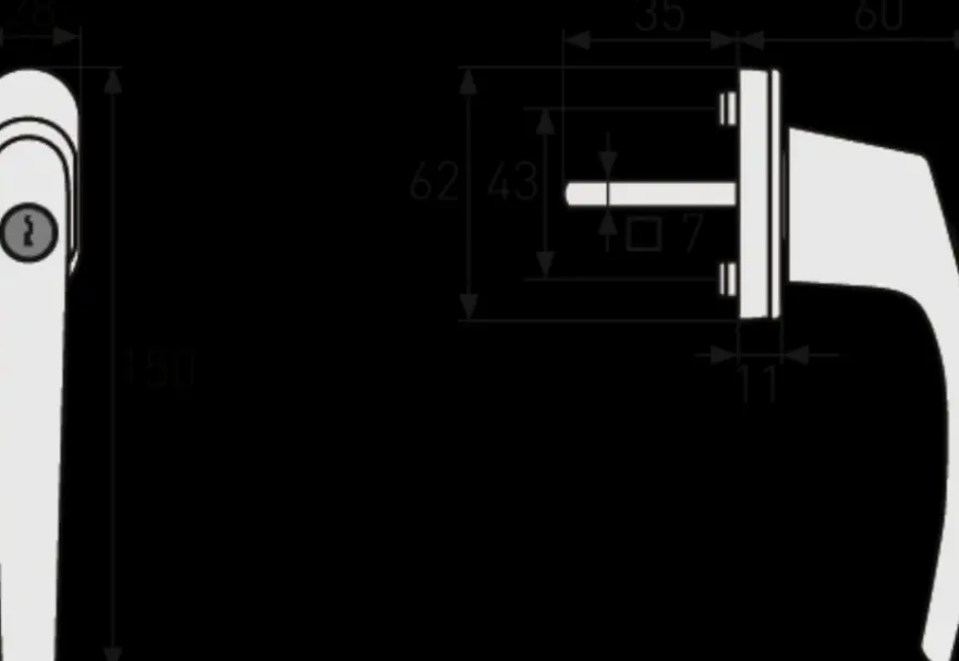 Abus raamkruk FG71 F1 SKG**