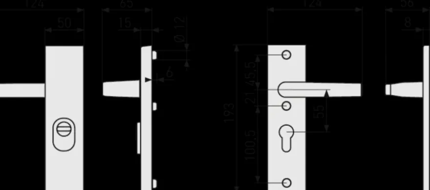 Abus veiligheidsbeslag KSZS 55 mm F1 met doorlopende deurkruk SKG***