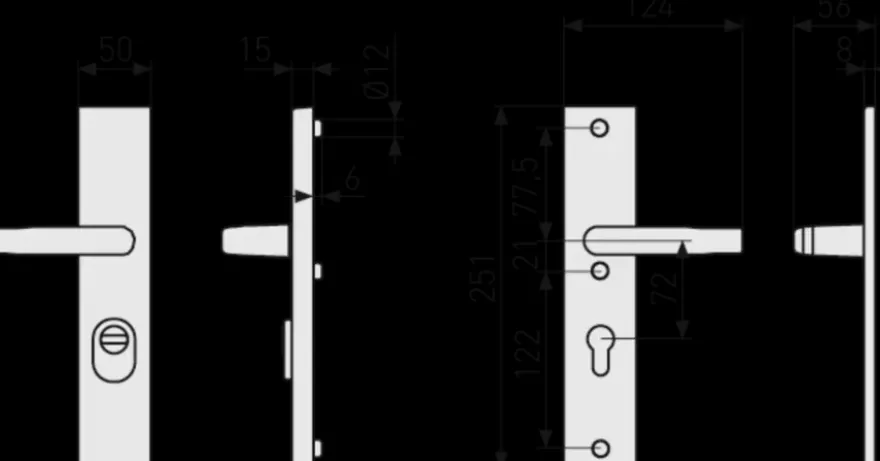 Abus veiligheidsbeslag LSZS 72 mm F1 met doorlopende deurkruk SKG***