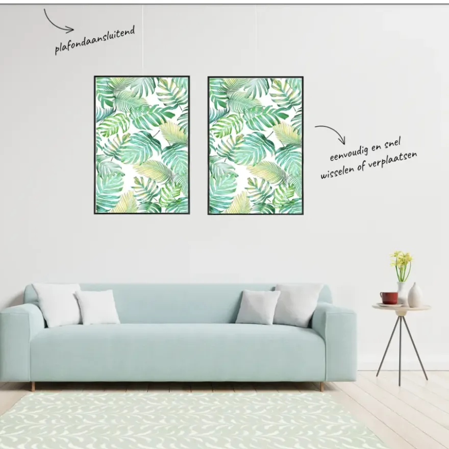 Artiteq Click Rail schilderij ophangsysteem compleet 4 meter wit RAL 9016 overschilderbaar