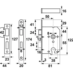 AXA cilinderslot 7145 dag- en nachtslot pc55 zwart