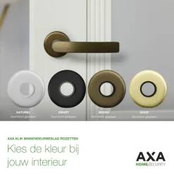 AXA deurkrukset Curve Blok aluminium rozet met wc-/badkamergarnituur