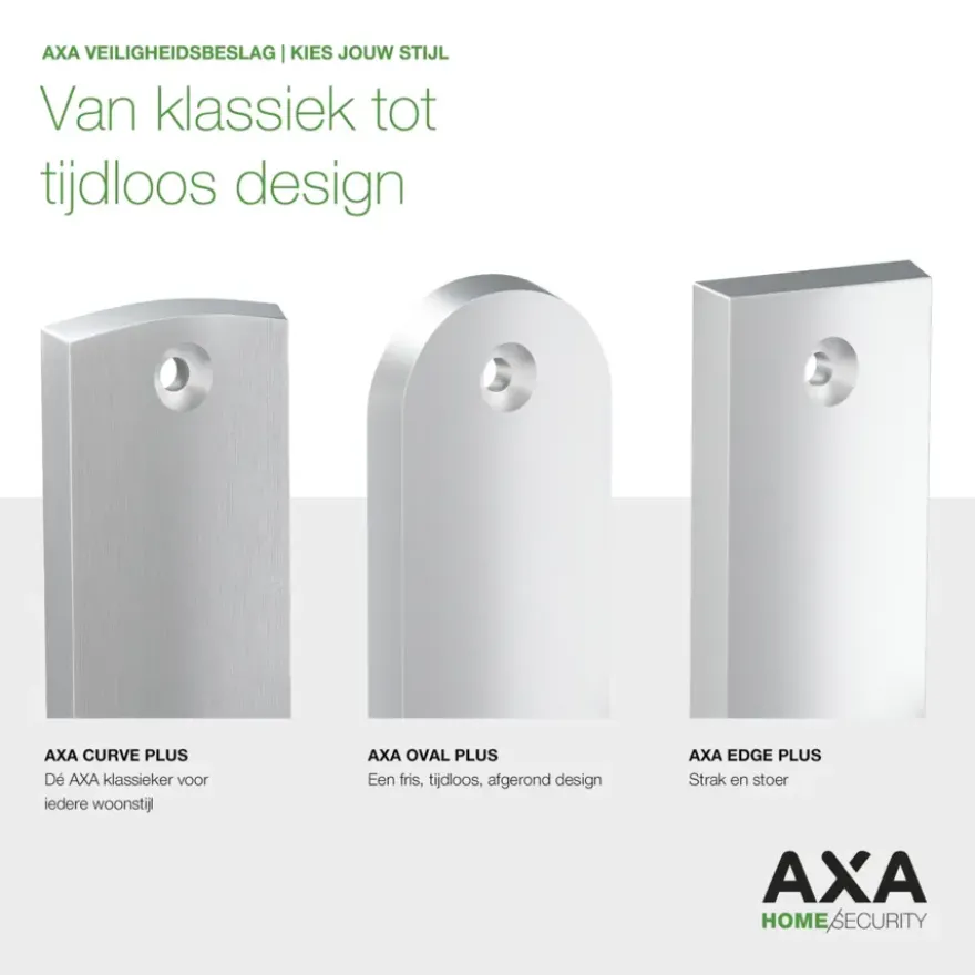 AXA veiligheidsbeslag Edge achterdeur aluminium kortschild met SKG 3-sterren 72 mm