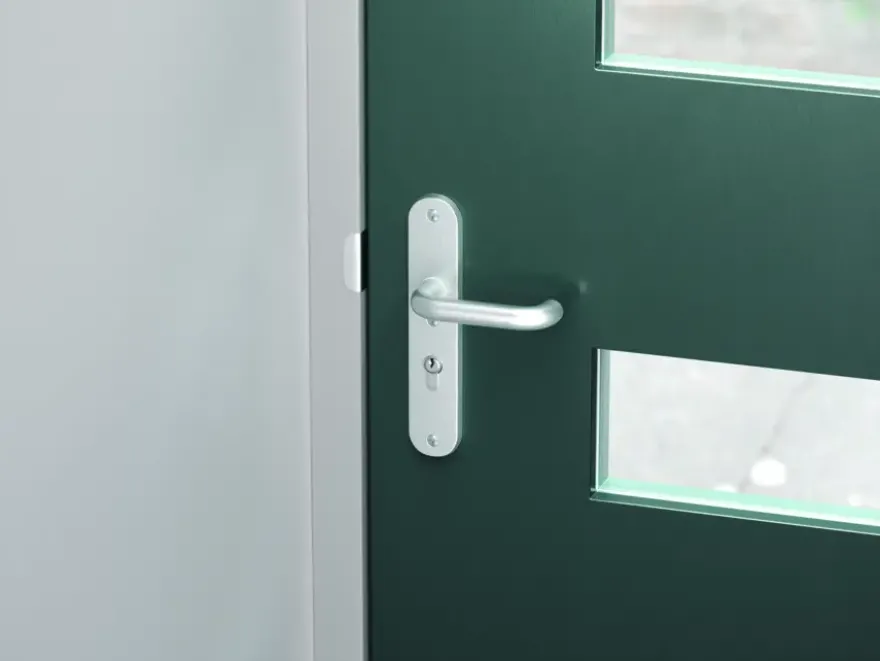 AXA veiligheidsbeslag Oval voordeur aluminium langschild met SKG 3-sterren 55 mm