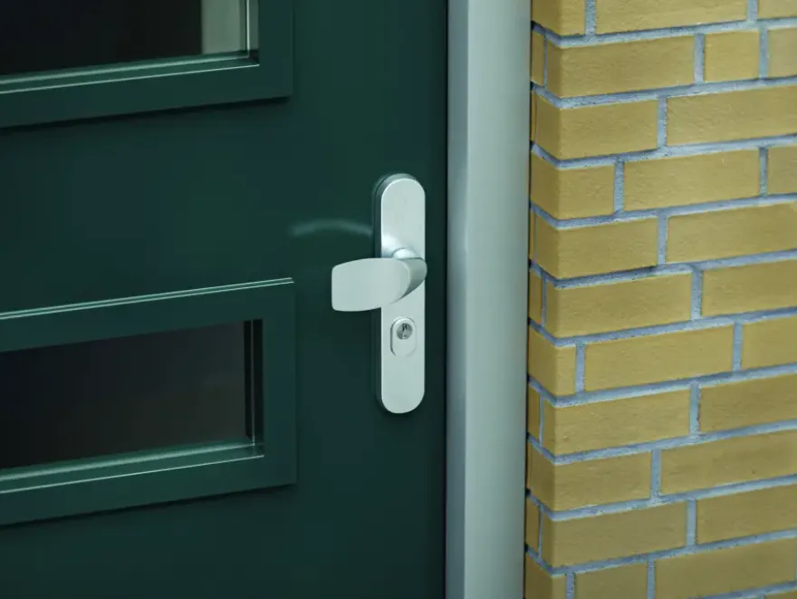 AXA veiligheidsbeslag Oval voordeur aluminium langschild met SKG 3-sterren 55 mm