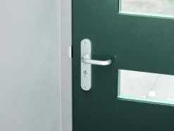 AXA veiligheidsbeslag Oval voordeur aluminium langschild met SKG 3-sterren 92 mm