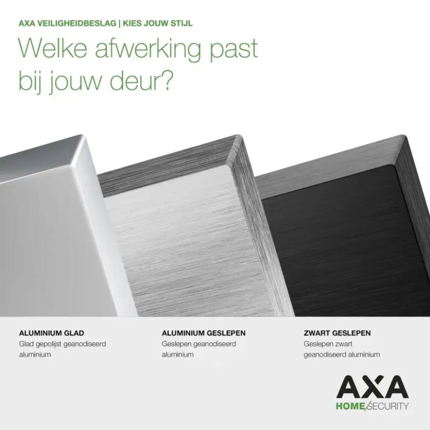 AXA veiligheidsbeslag Oval achterdeur aluminium langschild met SKG 3-sterren 55 mm