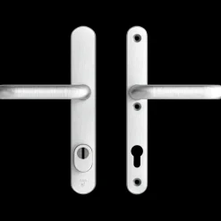 AXA veiligheidsbeslag Oval achterdeur aluminium smal schild met SKG 3-sterren 92 mm