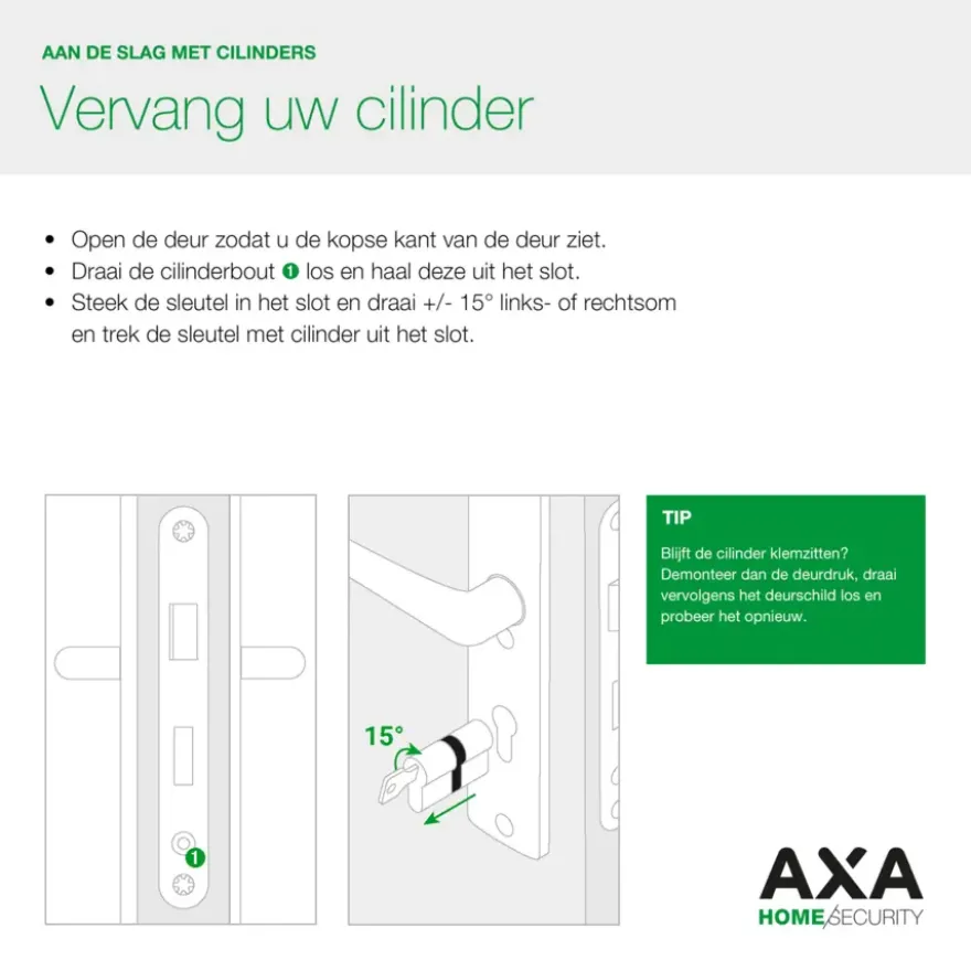 AXA veiligheidscilinder security 30-45mm SKG** gelijksluitend 3 stuks
