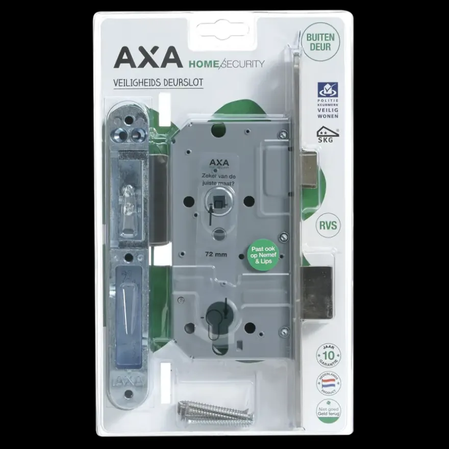 AXA veiligheidsslot 7425 incl sluitkom pc72 ronde voorplaat rvs SKG**