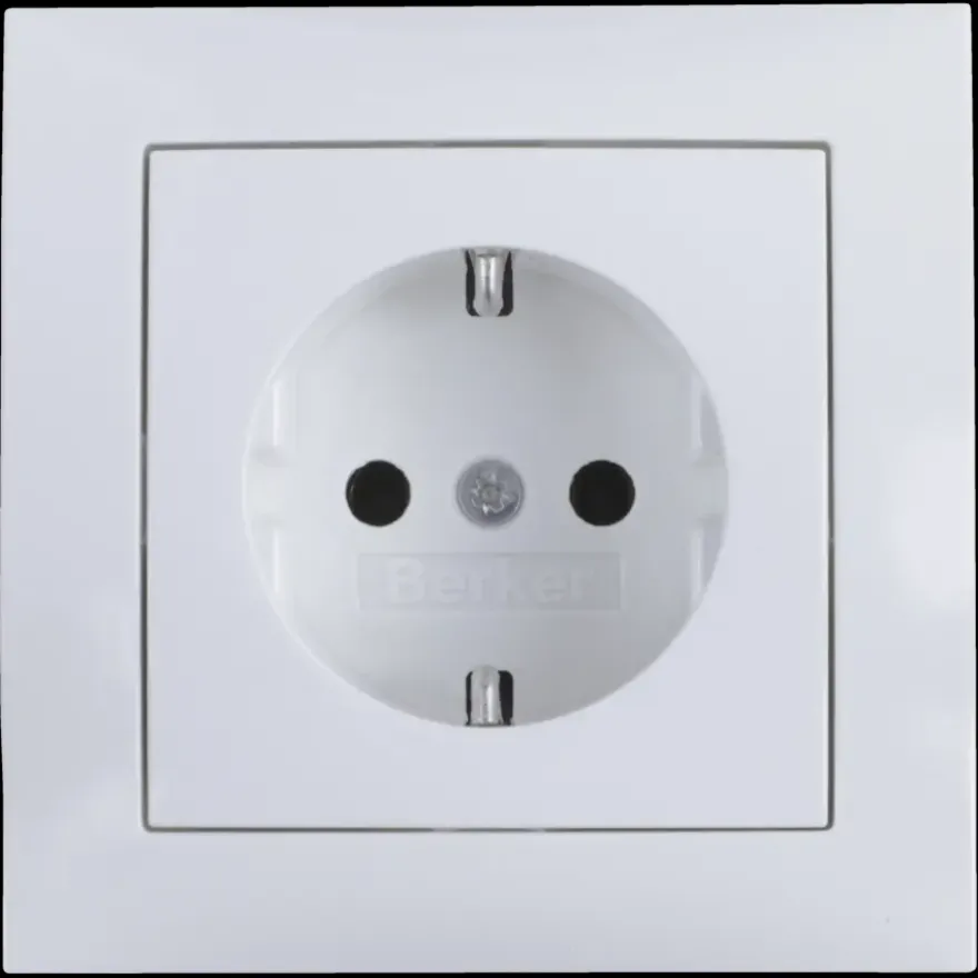 Berker S.1 Enkel Geaard Stopcontact Wit