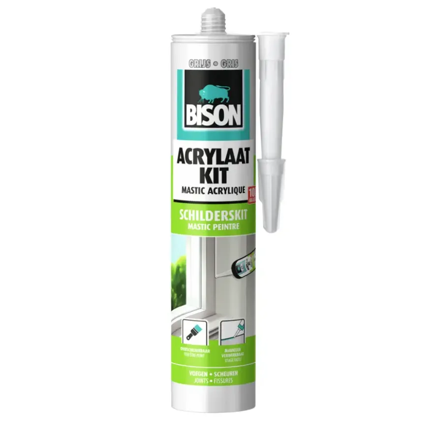 Bison acrylaatkit universeel koker grijs 300 ml