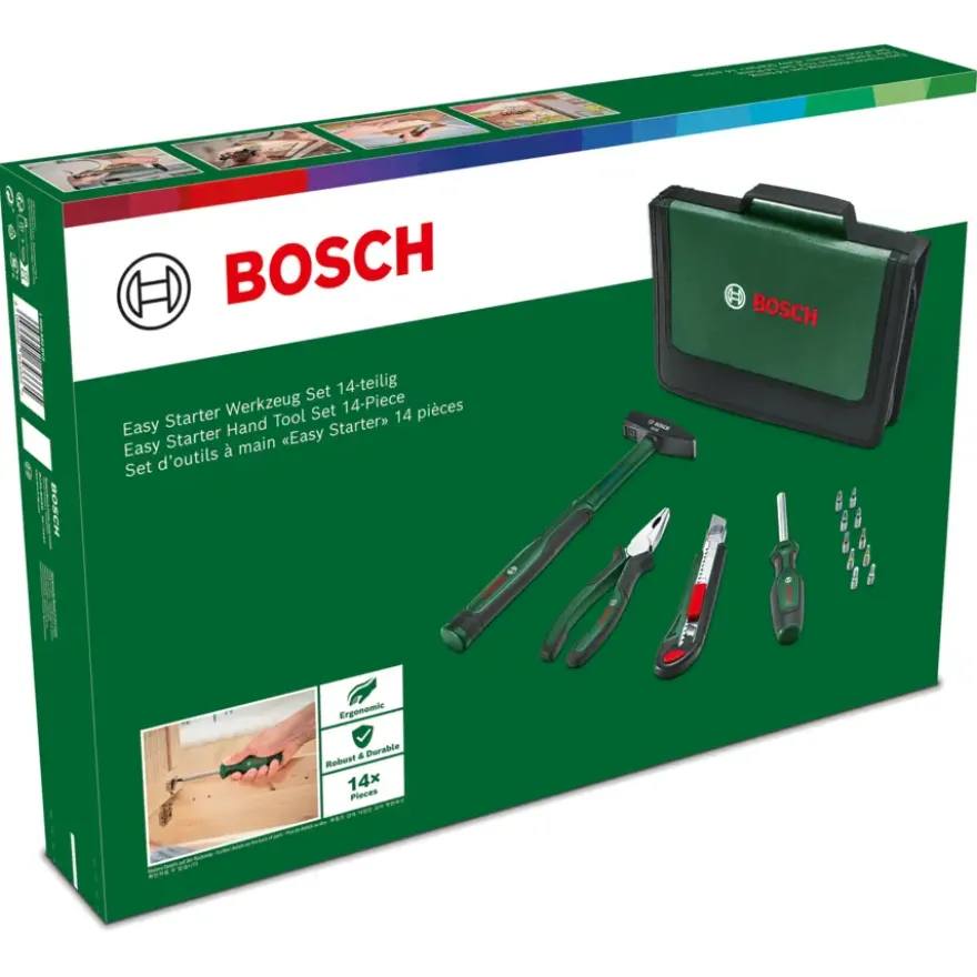 Bosch handgereedschapsset EasyStarter 14-delige set in luxe tas