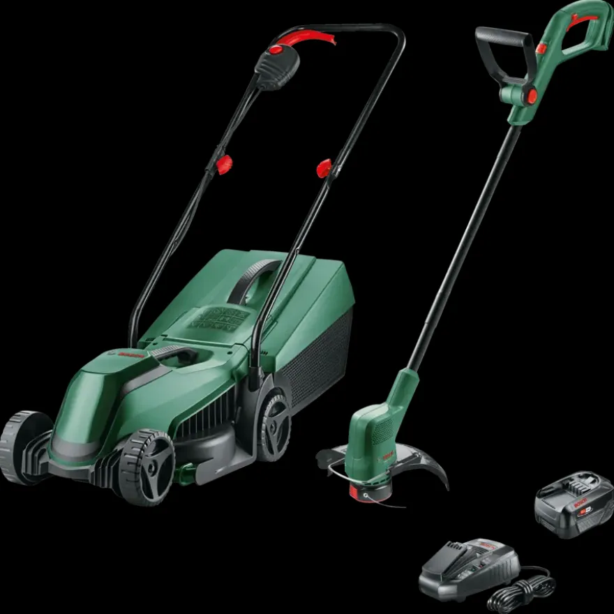 Bosch 18V grasmaaier EasyMower + trimmer EasyGrassCut (incl. 4.0Ah accu + lader)
