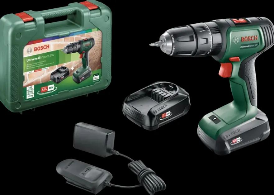 Bosch 18V klopboormachine UniversalImpact (Incl. 2 accu's 1.5Ah + lader)
