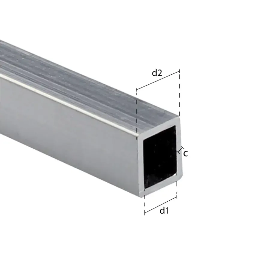 Buis vierkant aluminium brut 20x20x2000x1mm