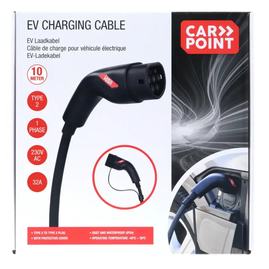 Carpoint laadkabel elektrische auto type 2 - 2 32a 1ph 10 meter