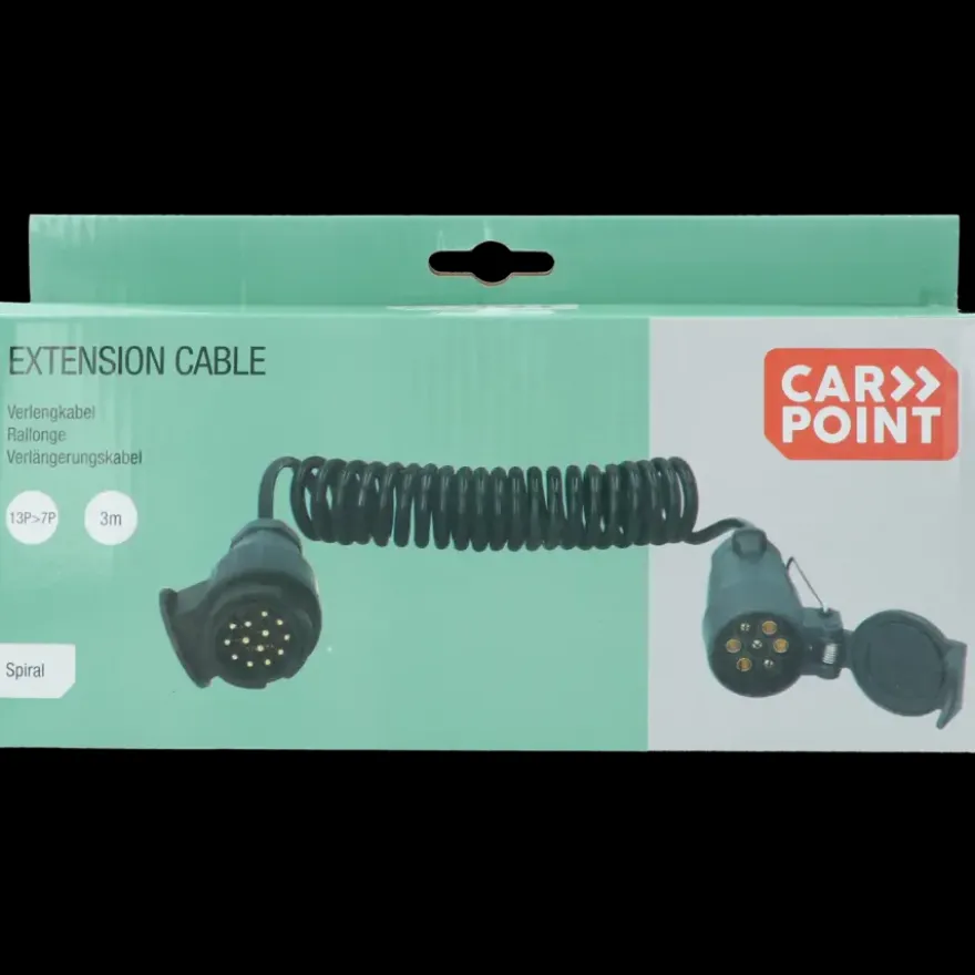 Carpoint spiraal trailer verlengkabel 13-polig stekker en 7polige contrastekker