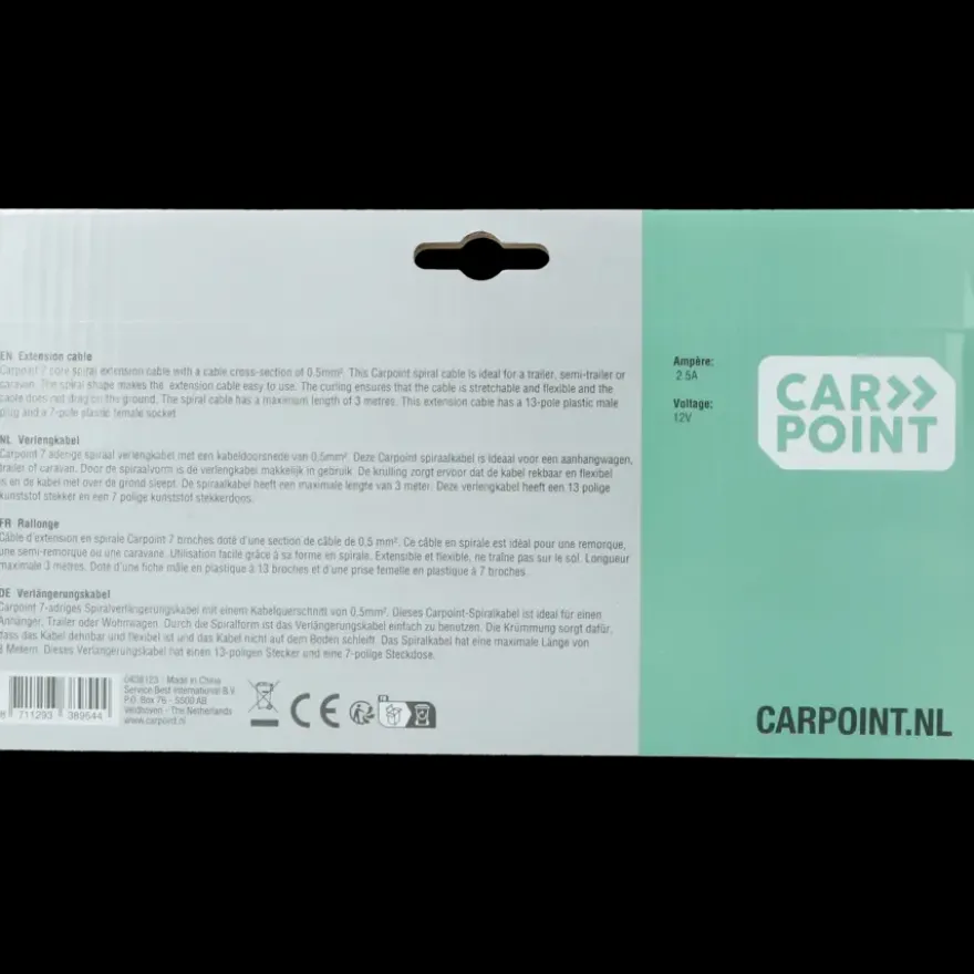 Carpoint spiraal trailer verlengkabel 13-polig stekker en 7polige contrastekker