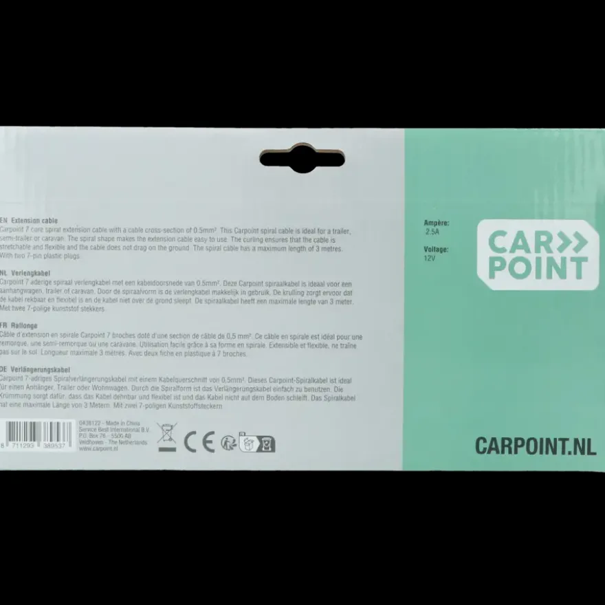 Carpoint spiraal trailer verlengkabel 7p - 7p stekker/stekker