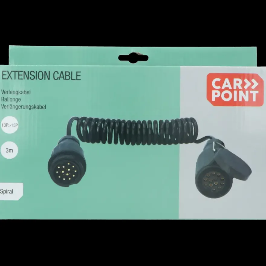 Carpoint spiraal trailer verlengkabel 13p - 13p stekker/stekkerdoos