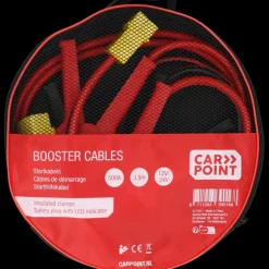 Carpoint startkabel 500A met gele veiligheidsplug met polariteitsaanduiding