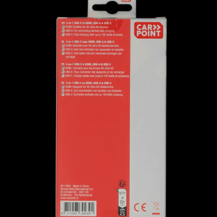 Carpoint USB-C adapter 3 in 1