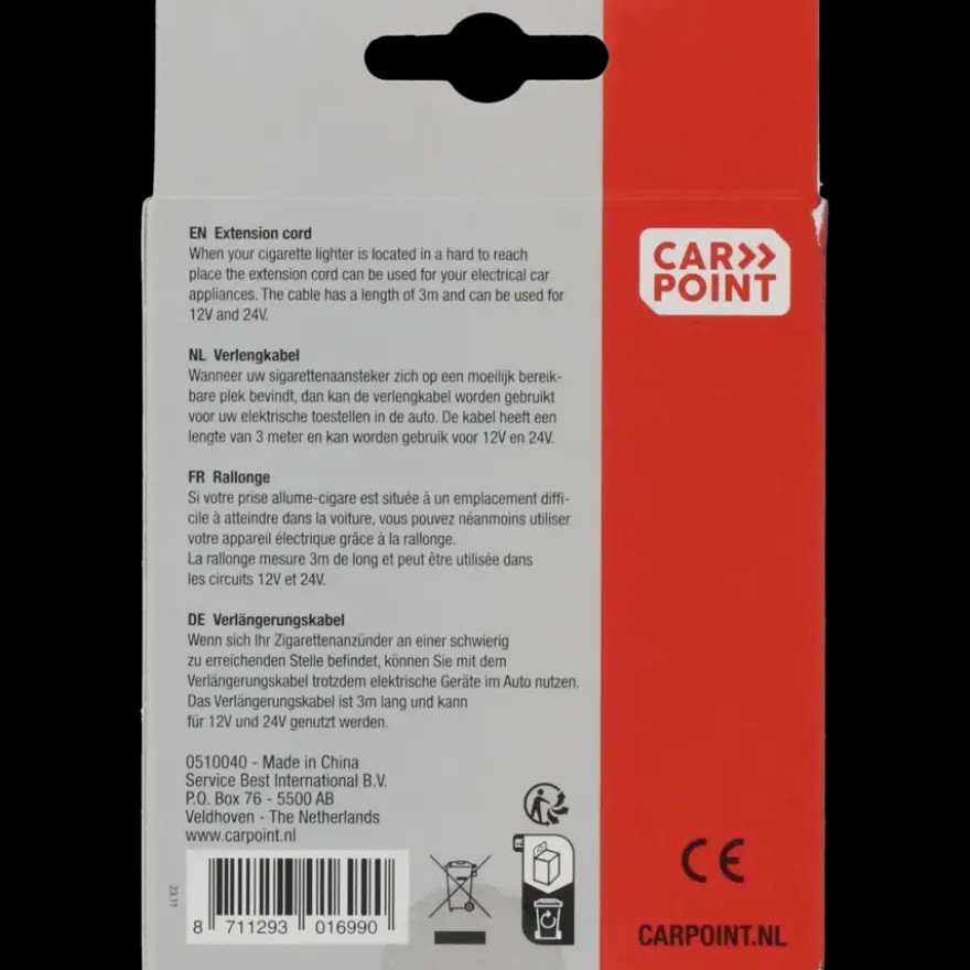 Carpoint Verlengkabel 12/24V 2,5m 5A