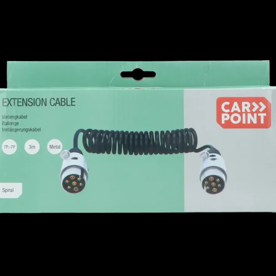 Carpoint Verlengkabel voor aanhanger 7P 12V Min 65cm, Max 270cm ø1,2cm