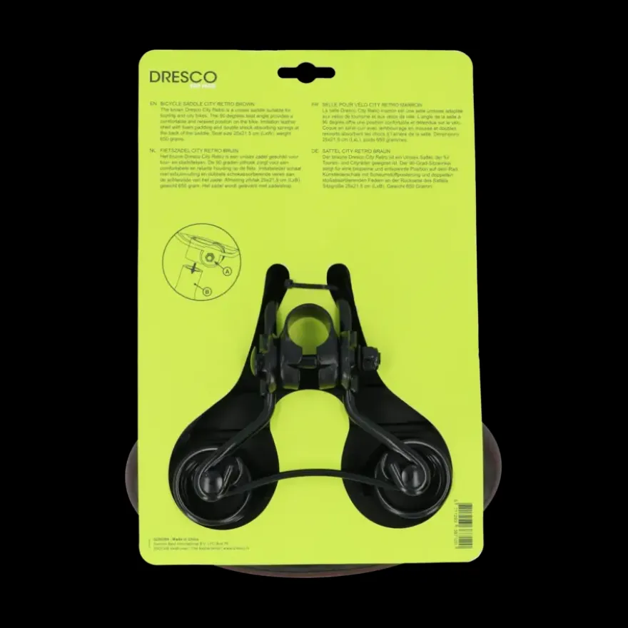 Dresco City Retro fietszadel bruin