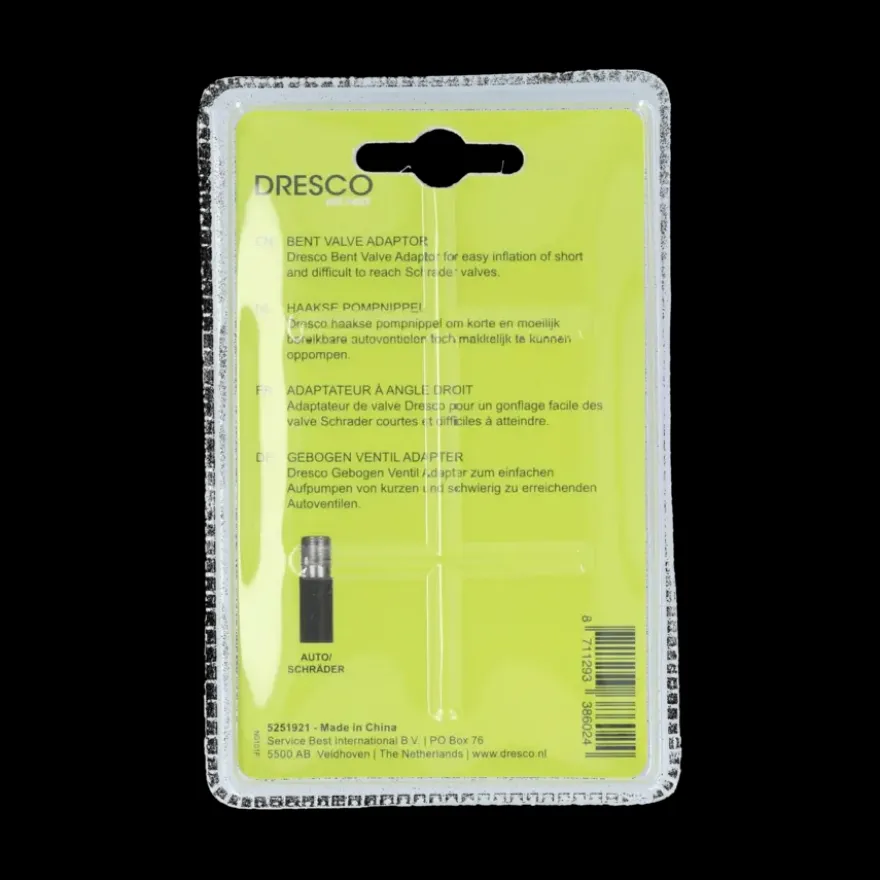 Dresco haakse pompnippel autoventiel