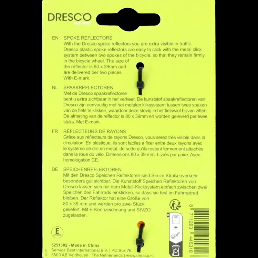Dresco spaakreflectoren E-keur