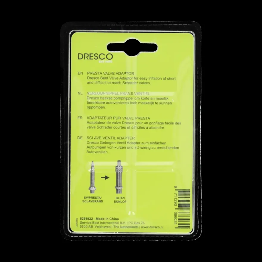 Dresco verloopnippel frans ventiel