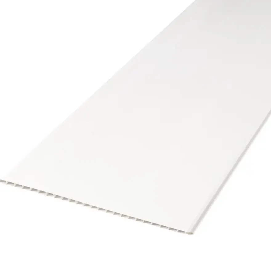 Dumaclip wand- en plafondpaneel PVC satijn wit 2.4m2, afm. 120 x 25 cm