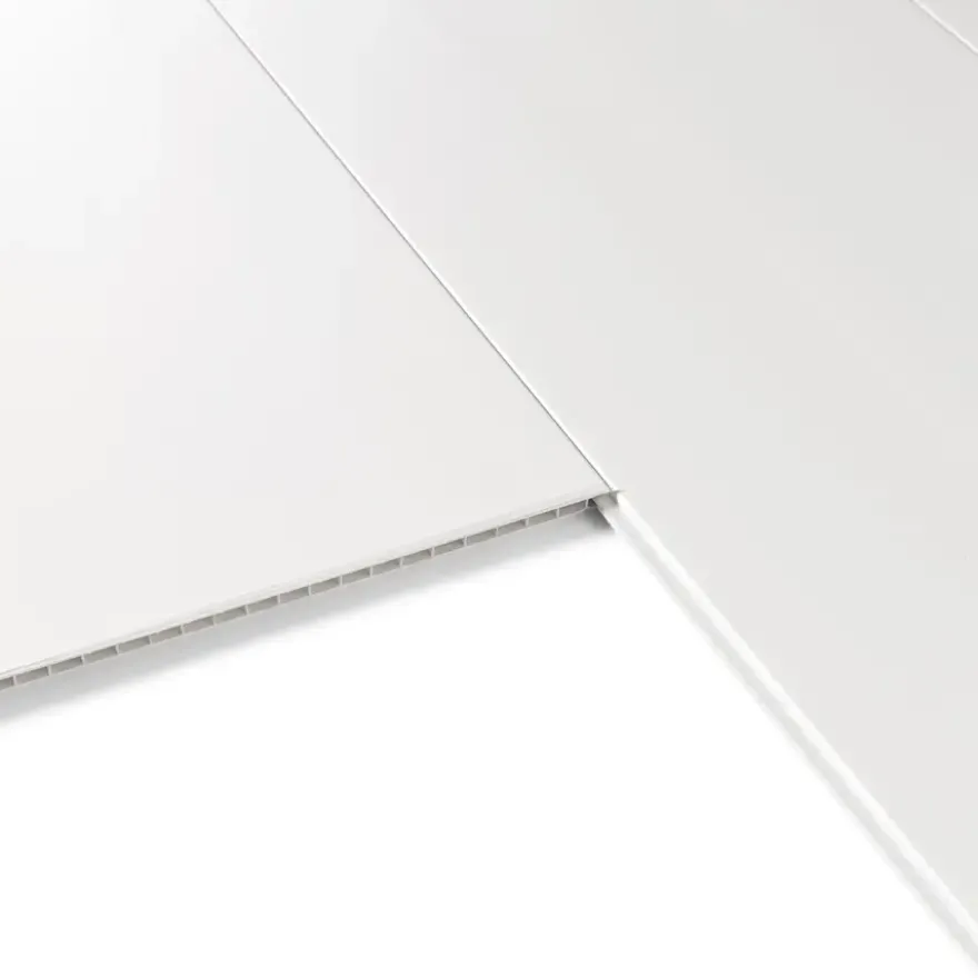 Dumaclip wand- en plafondpaneel PVC satijn wit 2.4m2, afm. 120 x 25 cm