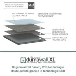 Dumawall XL kunststof wandbekleding Trapani glans 4,68m² 90x260cm - 2 stuks