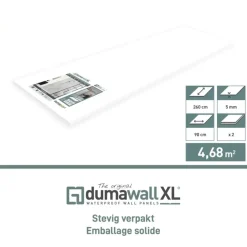 Dumawall XL kunststof wandbekleding Tavira glans 4,68m² 90x260cm - 2 stuks