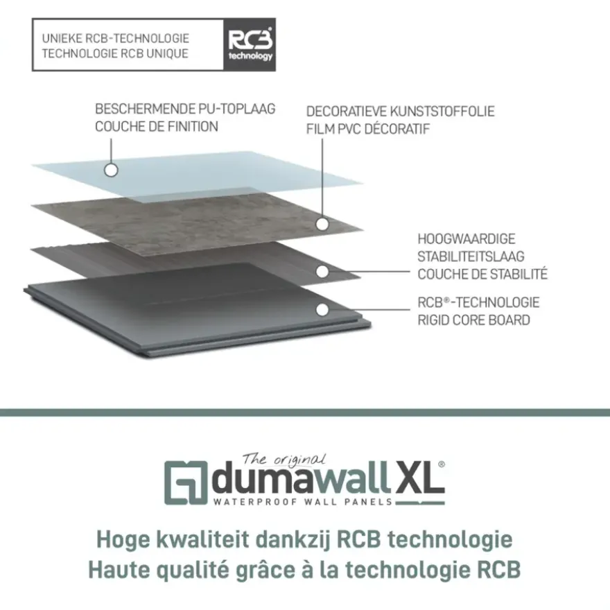 Dumawall XL kunststof wandbekleding Tavira glans 4,68m² 90x260cm - 2 stuks