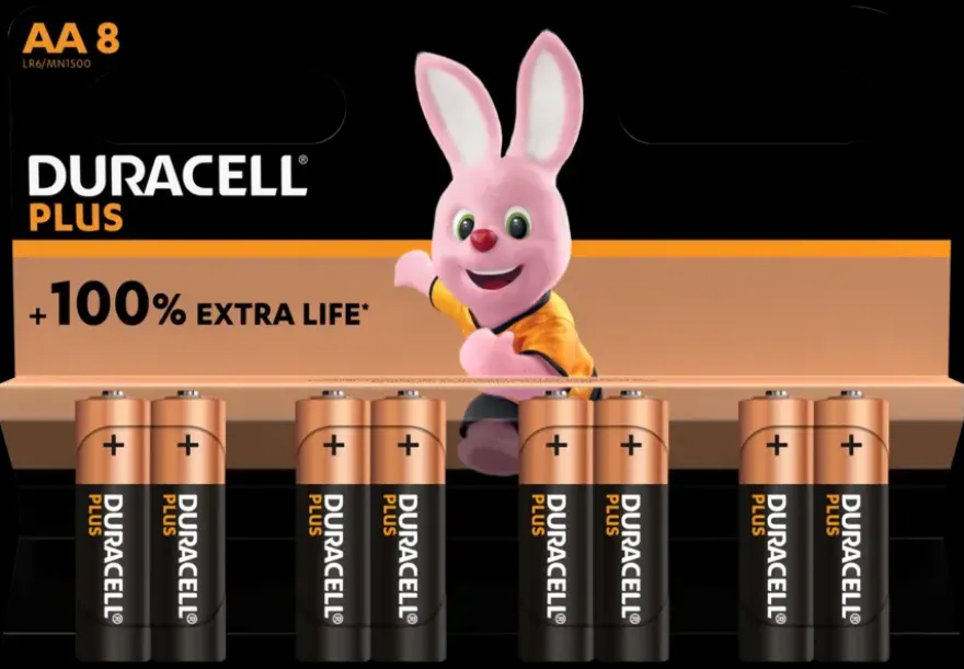 Duracell Batterij AA Alkaline Plus 8 stuks