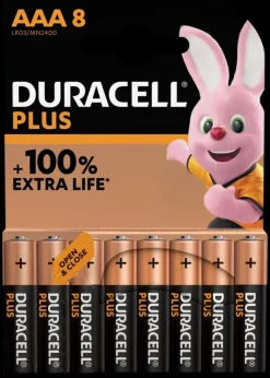 Duracell Batterij AAA Alkaline Plus 8 stuks