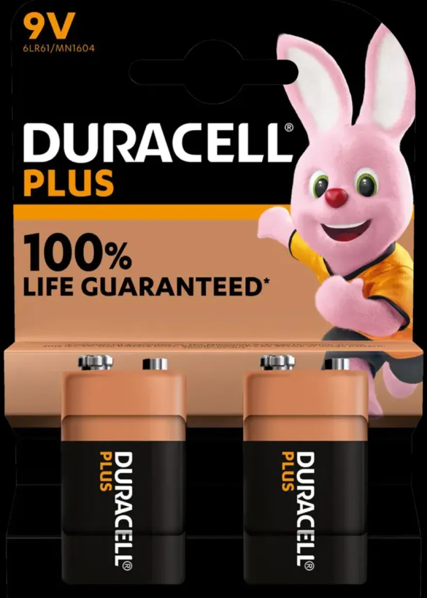 Duracell Batterij 9V Alkaline AA Plus 2 stuks