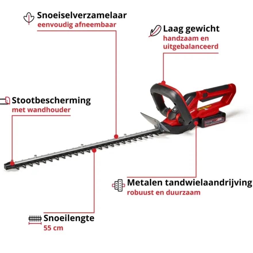 Einhell 18V heggenschaar GC-CH 1855/1 kit incl 2.5Ah accu en lader