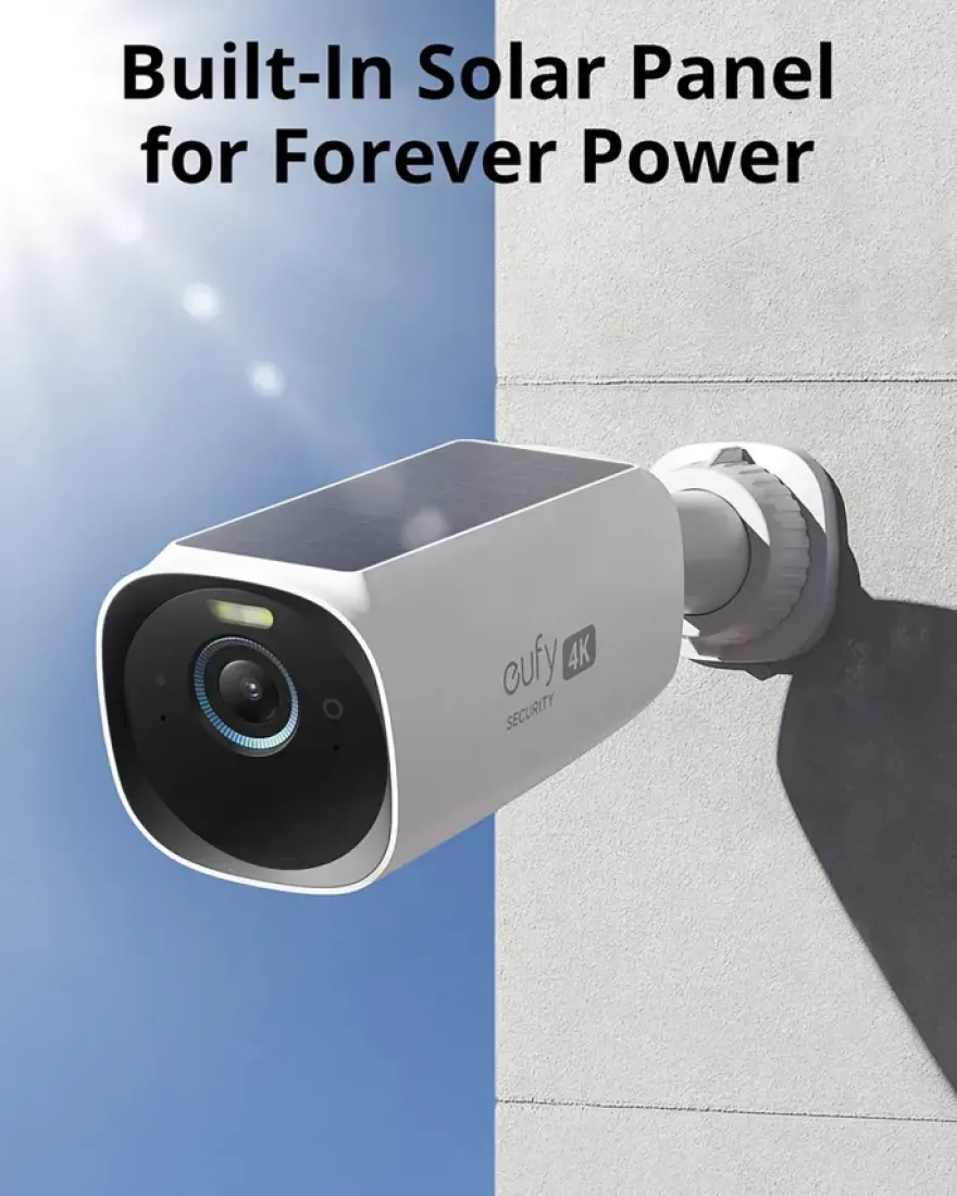 Eufycam 3 Draadloze Beveiligingscamera voor buiten 4K met Zonnepaneel Uitbreiding