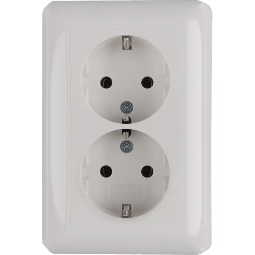 Gira ST55 Inbouw Dubbel Geaard Stopcontact Wit