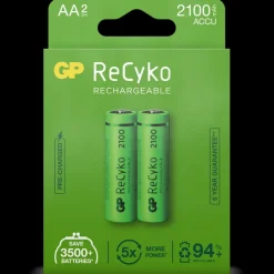 GP Batterij Oplaadbaar AA NiMH 2100mAh ReCyko 1,2V 2 Stuks