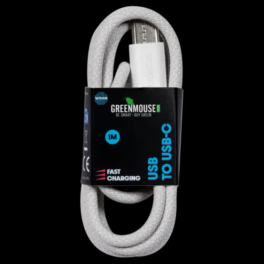 Green Mouse kabel USB-A naar USB-C data woven 1 meter