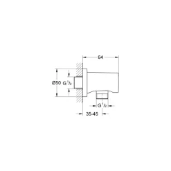 Grohe Rainshower Wandaansluitbocht RVS