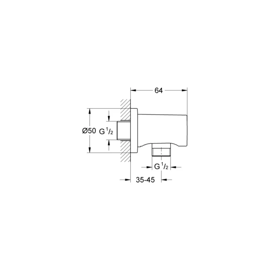 Grohe Rainshower Wandaansluitbocht RVS
