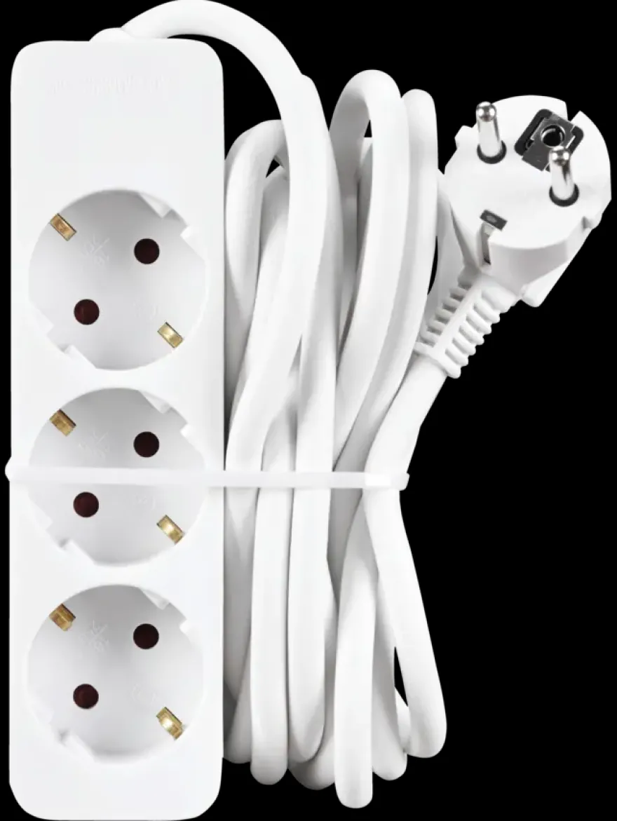 Handson Stekkerdoos 3-voudig Wit 3 Meter
